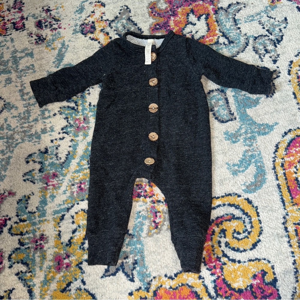 Childhoods clothing long sleeve button up romper size 0/3 months